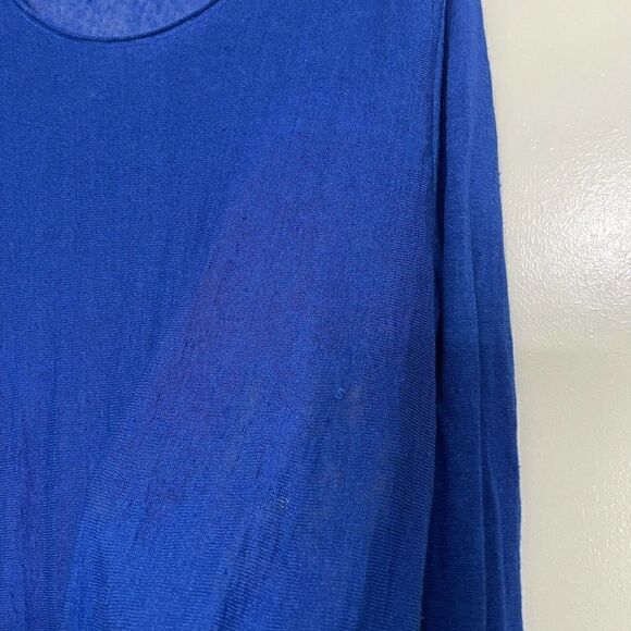 EILEEN FISHER blue lightweight linen blend pullover sweater size small - Picture 4 of 7